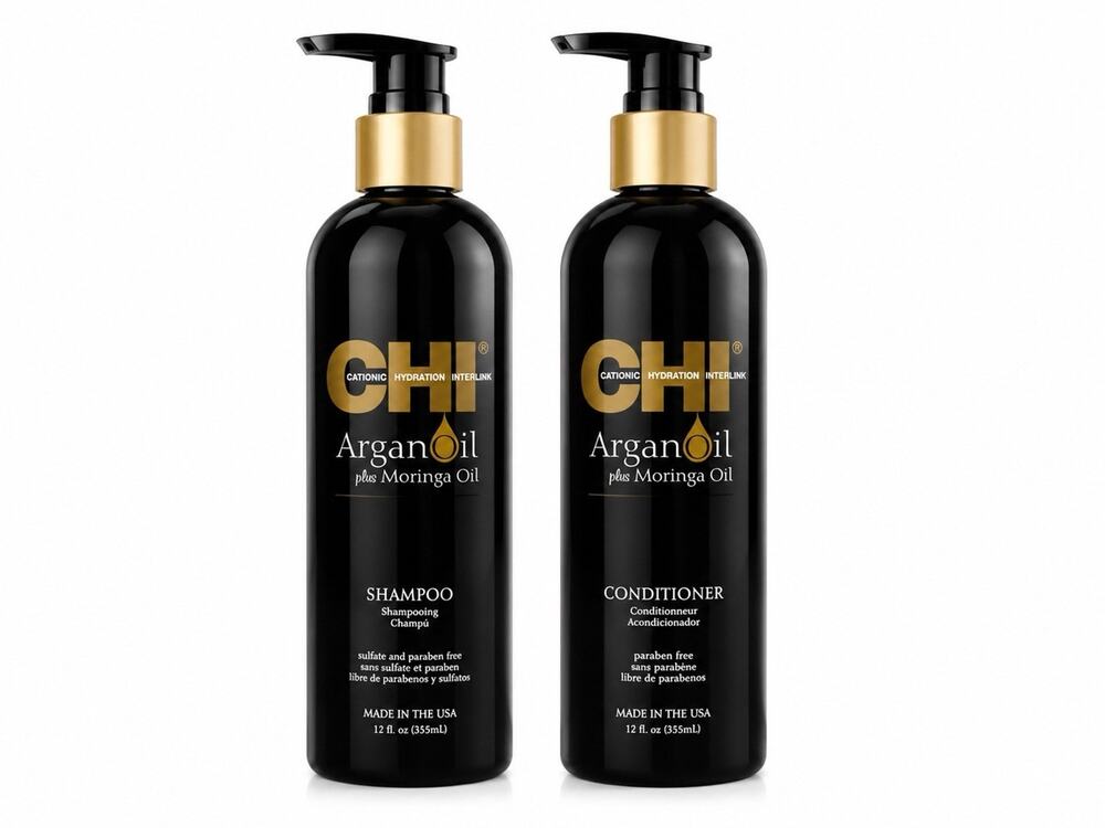 CHI Argan Oil Plus Moringa Oil Shampoo & Conditioner 12 fl oz Duo Set USA